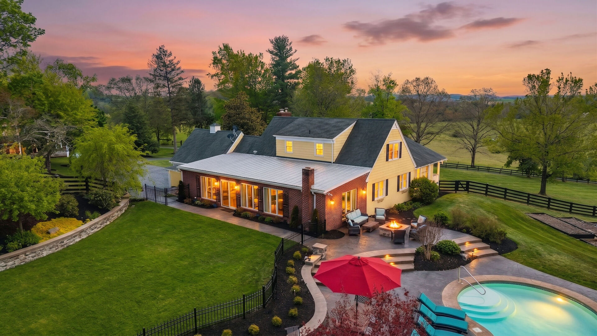 A prepared short-term rental property at sunset