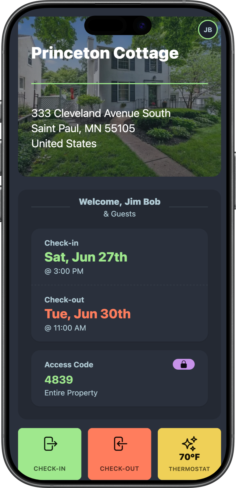 Welcora guest guidebook screen